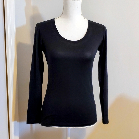 32 Degrees Baselayer Scoop Neck Long Sleeved Top - Black Medium - Picture 1 of 10